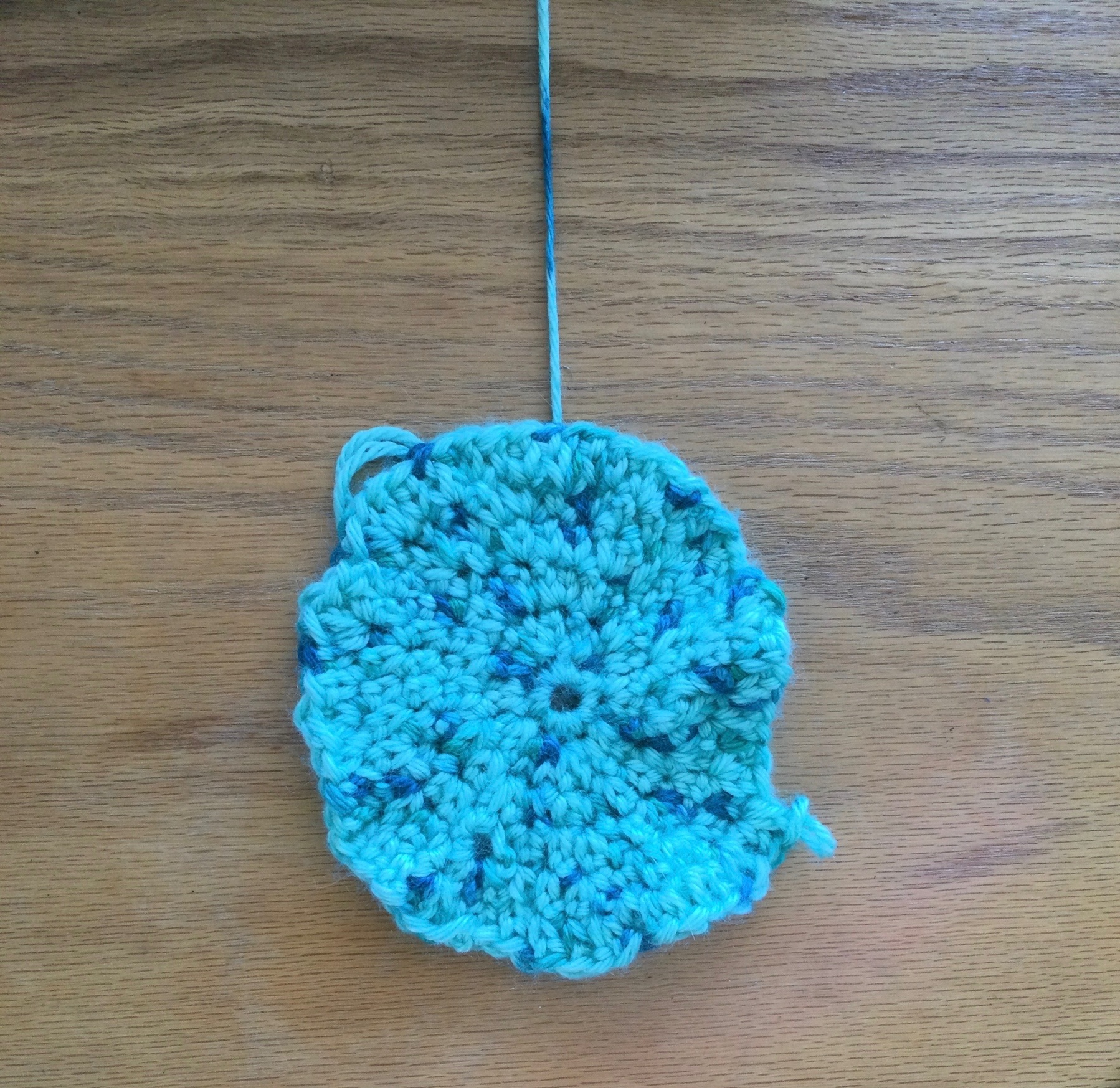 Crocheted coaster.